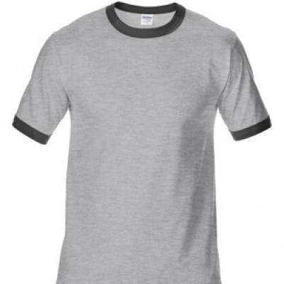 SKT033 gray/black FB295 short-sleeved men's T-shirt 76600 breathable T-shirt supplier T-shirt embroidered T-shirt price front view